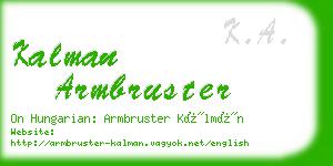 kalman armbruster business card